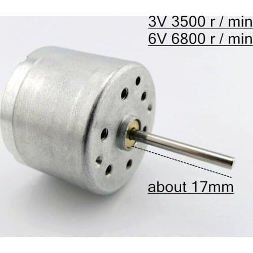 2PCS 310 Long axis micromotor Solar DC Low voltage motor 17mm shaft,3V 3500RPM