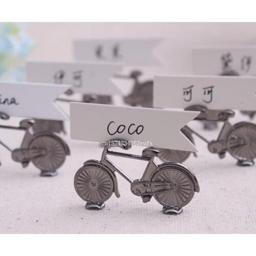 300pcs "romantic Trip" Bicycle Place Card Holders Guests Name Card Clips Wedding Favor Gift Creative Gifts