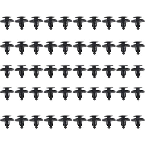 50 Pcs Car Fastener fit 7mm Dia Hole Black Push Retainer Rivets Clips for Toyota Automobile Door Bumper Fender Cover Trim Clip