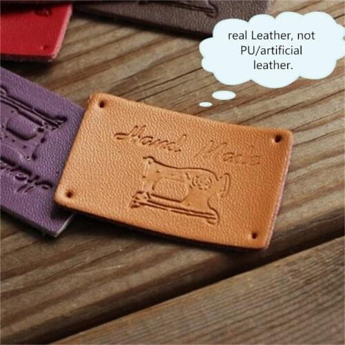 8 color real leather card handmade Genuine label/Hand sewn Decoration diy hand Accessories/Handmade leather handbag labels