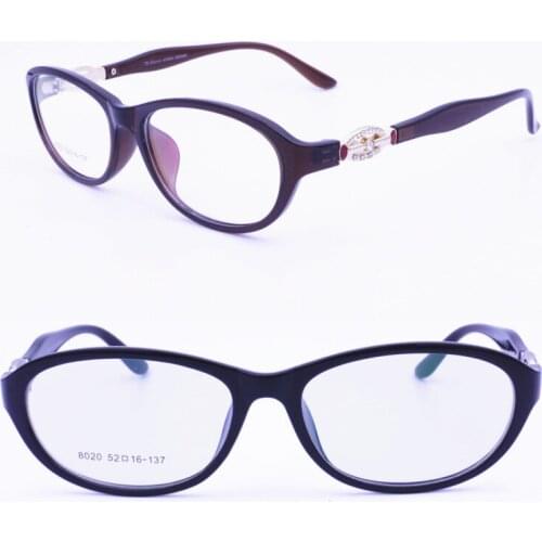 8020 TR90 combined alloy hinge acrylic diamonds decoration light weight oval full-rim tendy women hyperopia prescription glasses