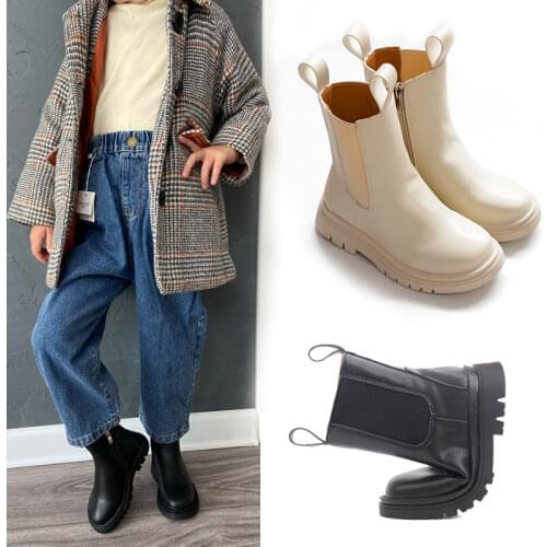 Children Chelsea Boots Kids Girls Martin Boots Casual Autumn Winter PU Leather School Boy Shoes Fashion In Snow Boots 2020 NEW