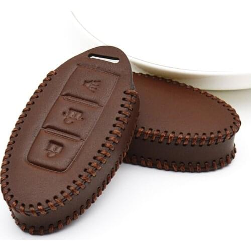 Genuine Leather Car Key Fob Cover For Infiniti G37 FX37 FX GX70 Q50 Q60 G35 G25 Q30 For Nissan Note Juke Car Key Protection Case