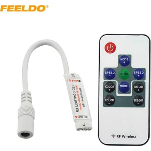 FEELDO 5Set Car Mini RF RGB Controller Wireless LED Light Remote Controller for RGB 5050/3528 LED Lights Strips