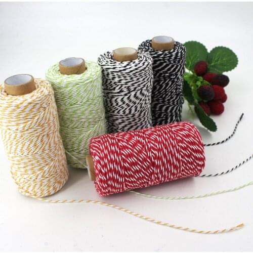 FISHWAVES 100M/Roll 2Ply Cotton Bakers Twine String Cord Rustic Country Craft DIY Handmade Gift Box Decoration Craft Rope
