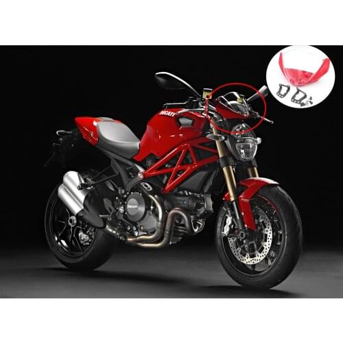 Motorclce Parts Windshield WindScreen Deflector Viser Head Unit For Ducati Monster 796 696 1100 1100S Double Bubble 2014 - 2018