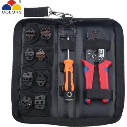 Crimping Pliers Kit 28b 48b DuPont Conventional Plug Tube Non Insulated Bare Terminal Replace Jaws Die Set Ratchet Hand Tools