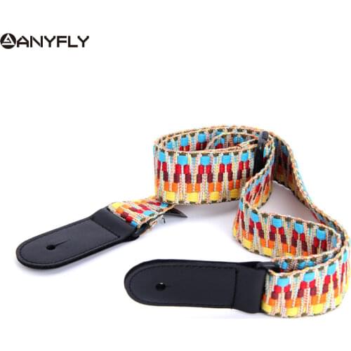 New Hawaii Guitar Ukulele Guitar Pure Cotton Woven strap Belt Adjustable Leather End Wholesale Musical Accessories