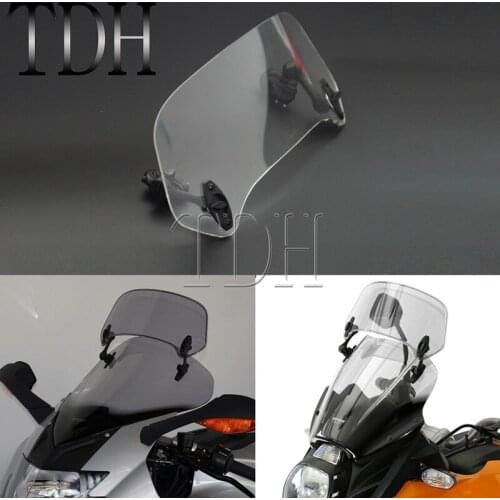 Transparent Motorcycle Adjustable Windshield Windscreen Extension Spoiler Air Deflector For Honda Kawasaki Suzuki Ducati Yamaha