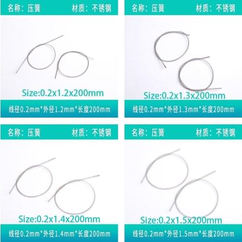 4pcs 0.2mm wire stainless steel Small spring Y type compression spring pressure spring OD=1.2/1.3/1.4/1.5/1.6/1.7/1.8/2.0mm