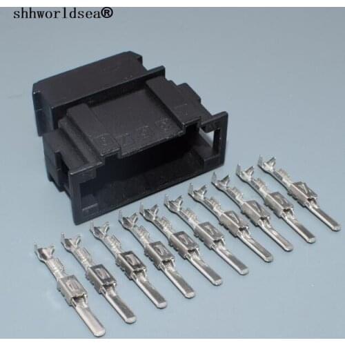 Shhworldsea 10pin 3.5mm male automotive housing plug cable wiring harness connector black color 1-929629-1