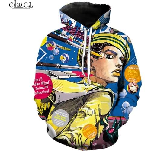 HX Anime JoJos Bizarre Adventure 3D Print Mens Women Tracksuit Autumn Long-Sleeved Pullover Fashion Hoodie Drop Shipping