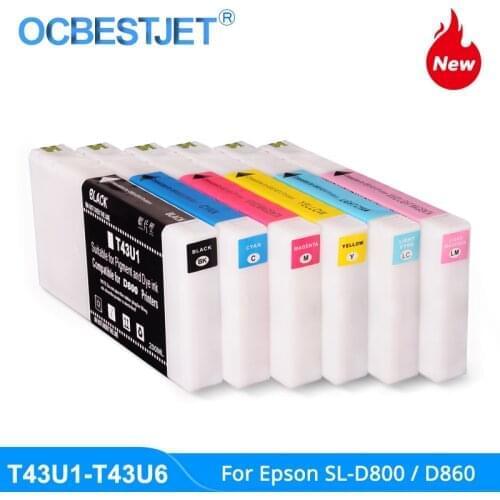 T43U1-T43U6 C13T43U140 Compatible Ink Cartridge Full With Dye Ink For Epson SureLab D800 D860 SL-D800 SL-D860 Printer 200ML/PC