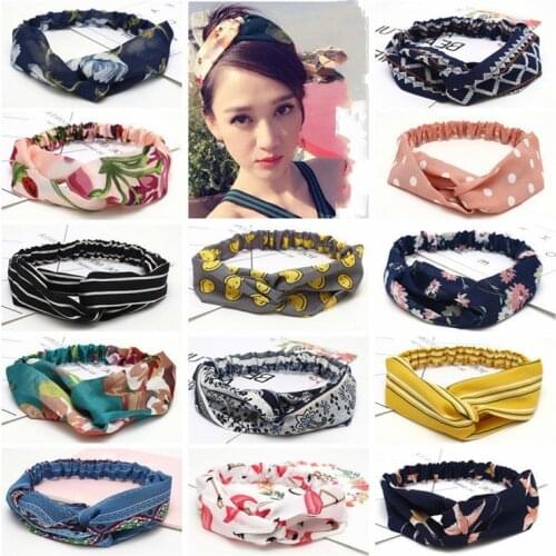 2020 New Arrival Spring Fashion Bohemian Girl Hair Bands Vintage Cross Headbands Women Hair Accessories flower headband