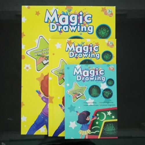 1PC 3D Magic Drawing Board Graffiti Doodle Drawing Tablet Magic Draw With Light Fun Fluorescent Pen Educational Kids Toys