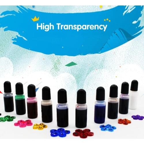 10ML Uv Resin Pigment Liquid Candle Dye Epoxy Pigment Ink DIY Crystal Epoxy High Transparency Oily Dyes for Jewelry Making