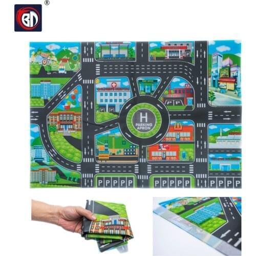 10Pcs Cars & 1Pcs Map 83*58CM City PARKING LOT Roadmap Alloy Toy Model Car Climbing Mats English Version Gifts for Kids