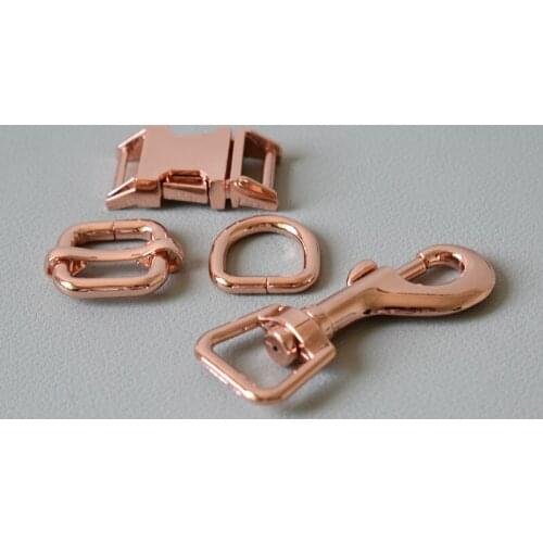 10 set metal buckle adjuster buckle D ring metal dog clasp 15mm webbing metal slider DIY pet collar strap bag belt accessory