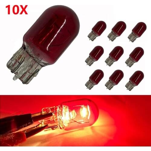 10pcs T20 W21W 7440 W21/5W 7443 red Car Brake Lamp Turn Signal Bulb Auto Reverse Light 12V car bulb halogen lamp