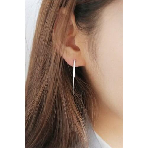 100% 925 Sterling Silver Prevent Allergy Square Stud Earrings 2020 Korean Brincos Fashion Jewelry for Women Wedding Earrings