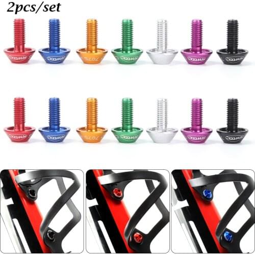 2pcs Bicycle Water Bottle Cage Holder Screw Bolts Durable Colorful Bike Accessory Aluminum Alloy M5 * 12mm