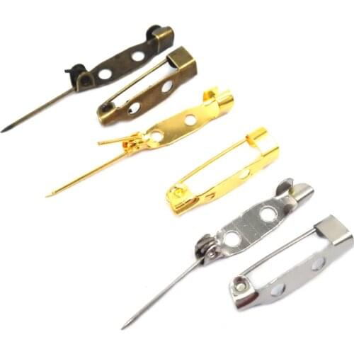 20mm 25mm 30mm 2 Hole 1000piece Brooch Base Back Bar Badge Holder Safe Lock Brooch Pins DIY Jewelry Findings Accessories BSP02