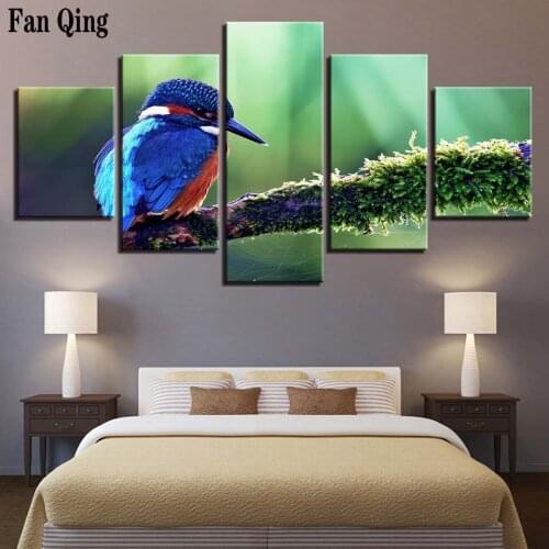 5pcs Cross Stitch Diamond Embroidery Blue Jay Bird Patterns Full DIY 5D Diamond Painting Rhinestones Mosaic Home Decoration