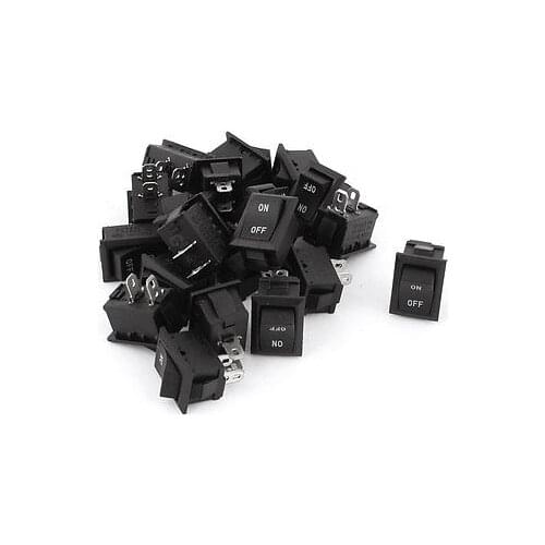 AC 250V 6A 125V 10A SPST ON-OFF 2 Position 2pin Car Mini Rocker Switches 20Pcs