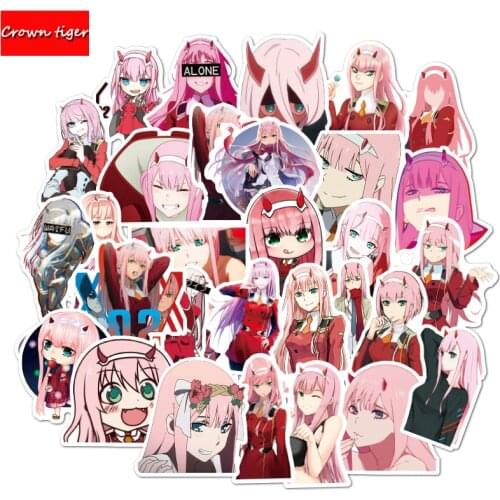 Anime Darling in the FranXX Zero Two 02 Stickers Cosplay DIY graffiti Waterproof pvc Decal stickers for Laptop Helmet luggage