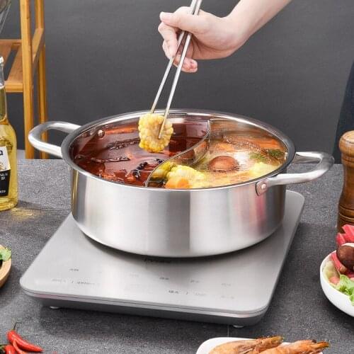 Large capacity Mandarin duck pot hotpot non-stick pots for cooking 304 stainless steel cooking pot soup hot pot pots and pans