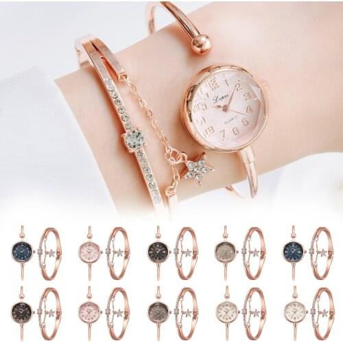 Womens Watch Fashion Popular Ladies Casual Quartz Watch Stainless Steel Strap Temperament Watch Bracelet Set женские часы 40