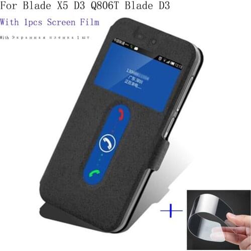 Smart View window PU leather case For ZTE Blade X5 D3 Q806T cover shell phone cases For Q806T Blade D3 flip case back cover