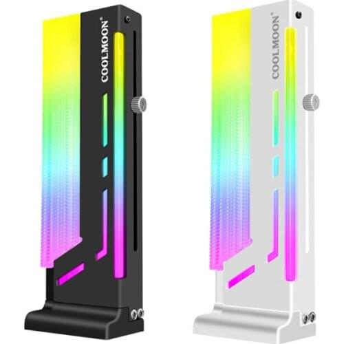 Coolmoon LED GPU Holder 5V 3 Pin ARGB LED Vertical Graphics Card Bracket Addressable RGB Support Frame w/ Magnetic Base