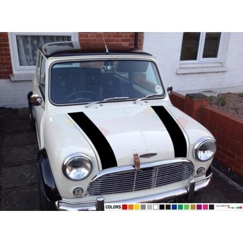 For Sticker Decal light Stripe kit for Classic mini john cooper bonnet hood front 59 Car Styling