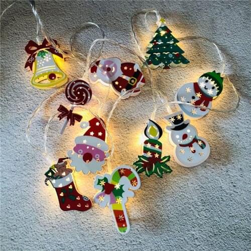 Fairy Lights 1.65m 3m LED Santa Bell Light String Christmas Decoration for Home Christmas Tree Decor Navidad Holiday Garland