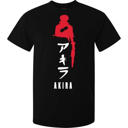 Akira Kaneda Red And Black Art Anime Manga MenS Top Men Summer Round Neck MenS Fashion Cheap Custom T Shirts