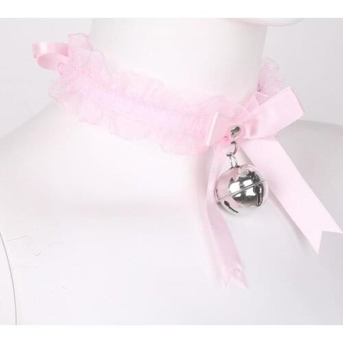 Sex Accessories Erotic Toys Bell Choker Collar Necklace Ribbon Bowknot Collar Choker Cosplay Girls Women Couple Choker Necklace