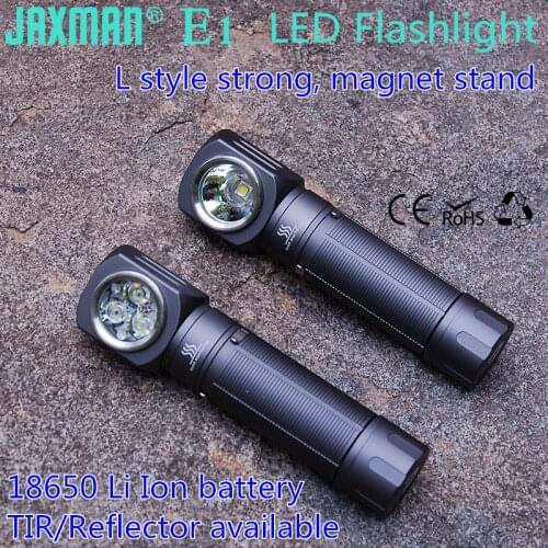 JAXMAN E1 L-style LED 18650 Flashlight chest table lamp 1200lms with quick release clip strong magnet