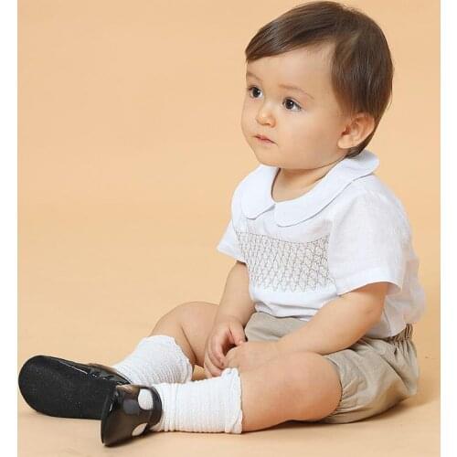 Baby Boy Clothes Children Sets Boutique Cotton Short Sleeve Casual Infant Shirt Pants Suits Spanish Birthday Party Clothing L789