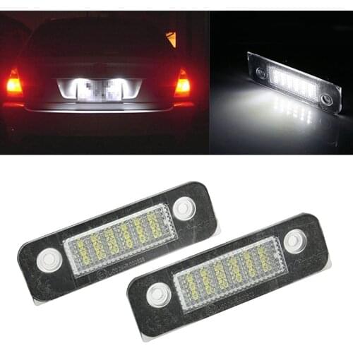 2X LED License Plate Number Light Bulbs Lamp For Ford Fiesta Fusion 2001- Mondeo MK2 1999-2000 White Car Lights CE