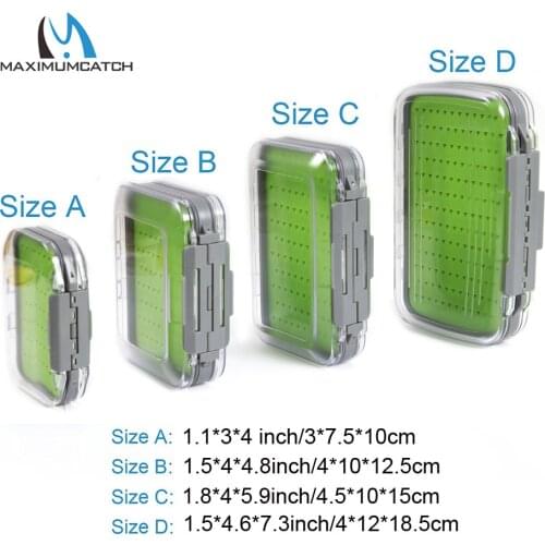 Maximumcatch Fly Fishing Box Easy-grip Silicone Insert Tackle Boxes Double Side/One Side Clear Lid Fly Box