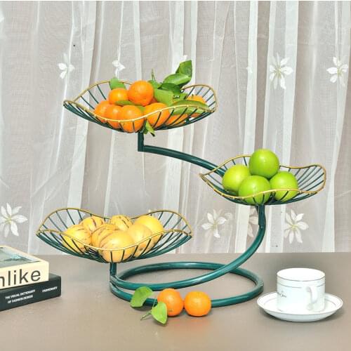 Metal Fruit Basket Stand 3 Tier Cake Plate Stand Dessert Plate Round Fruit Basket Tray Compote Household Snacks Storage