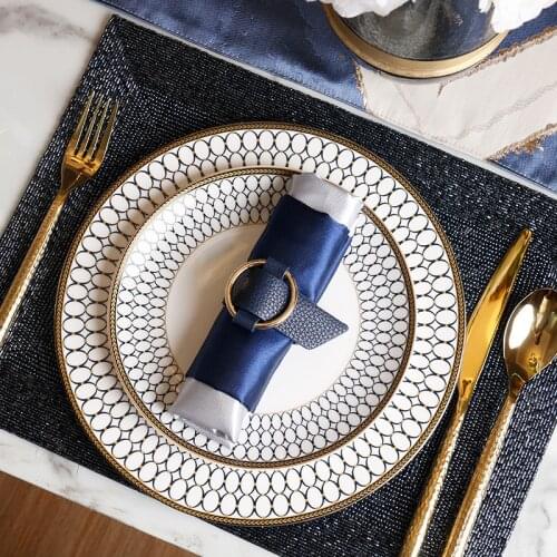 European-Style Home Western Cuisine Plate Model Room Tableware Set Modern Exquisite Steak Plate Napkin Placemat
