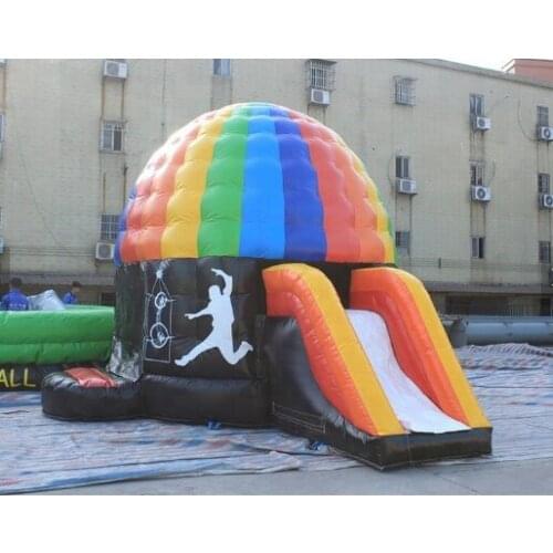 Factory Price Inflatable disco dome inflatable bounce house with slider for sale