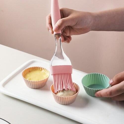NHBR 2PCS/Set Silicone Cream Scraper Brush DIY Bread Cake Butter Spatula Mixer Oil Brush Kitchen Baking Brush Tool