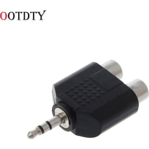 OOTDTY 2018 Fashion Gold Plated 3.5mm Stereo Audio Male Plug to 2 RCA female Jack Y Splitter Adapter Connector