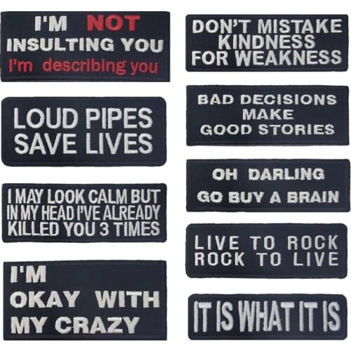 Embird patch Embroidered patches letters Word Logo handmade 3D iron on patches letters white patch