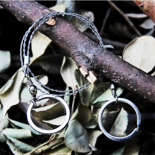 1PC Stainless Steel Wire Saw EDC Outdoor Camping Hiking Manual Steel Rope Chain Wood Saw Tool Emergency Survival Equipment