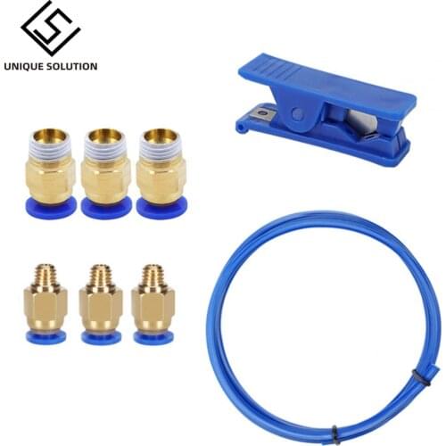 PTFE Bowden Tubing XS Series 2M and Tube Cutter for 3D Printer 1.75mm Filament with Pneumatic Fitting