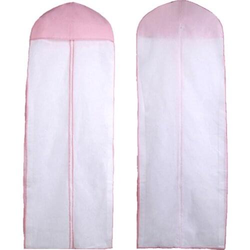 Wedding Dress Dust Cover Pink Garment Dress Protector Storage Bag Household Clothing Garment Bags Clothes Coat Dustproof Cover